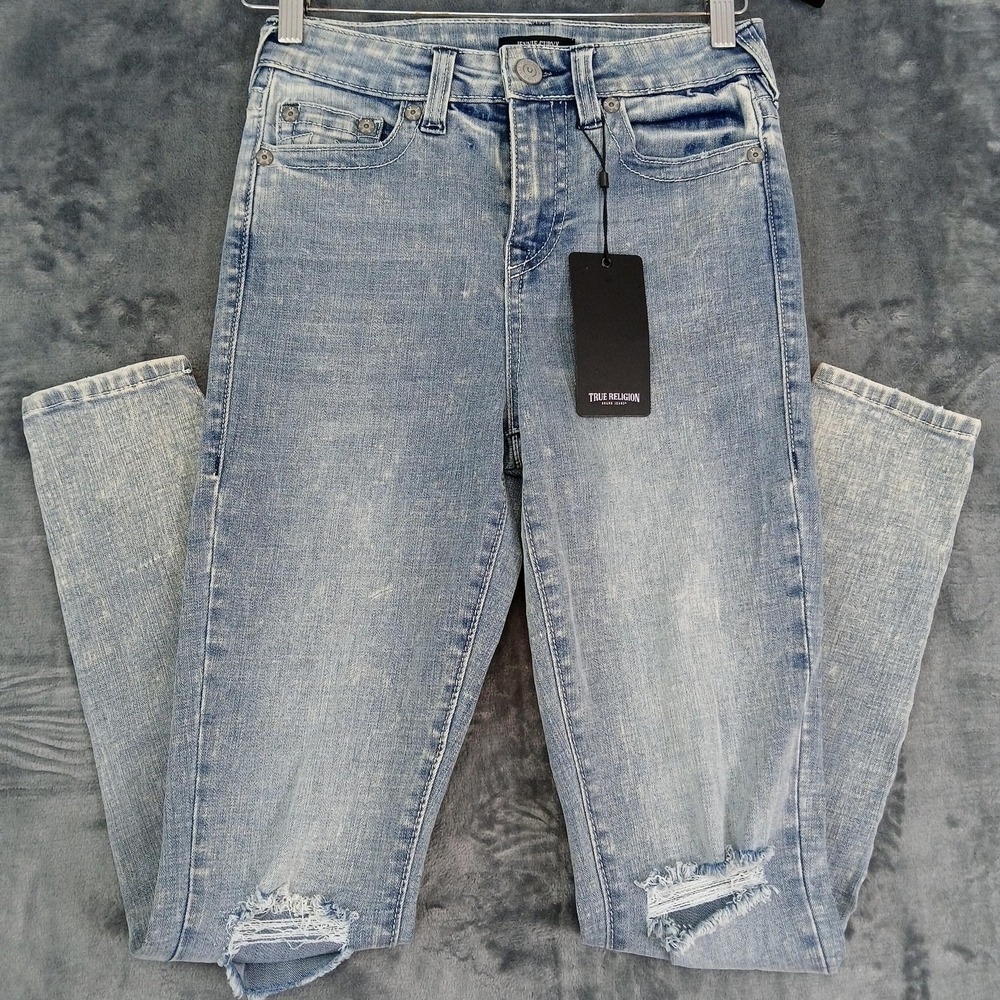 NWT True Religion Jeans Womens 26 Jennie Curvy High Rise Super Skinny Ripped